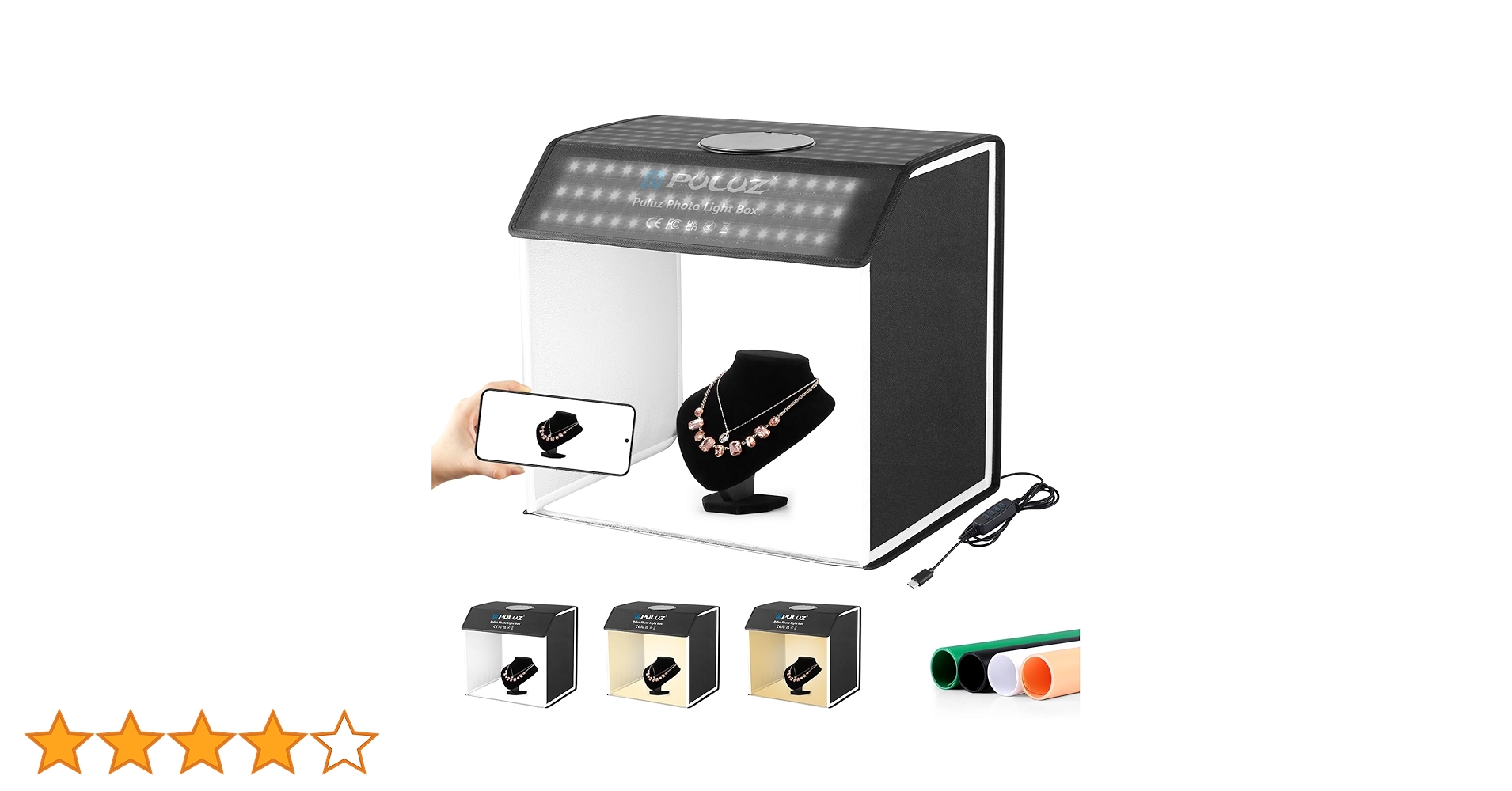 PULUZ 撮影ボックス 42×42×32cm 撮影ブース 折り畳み 物撮りセッ Amazon | PULUZ 撮影ボックス 42×42×32cm 撮影ブース 折り畳み